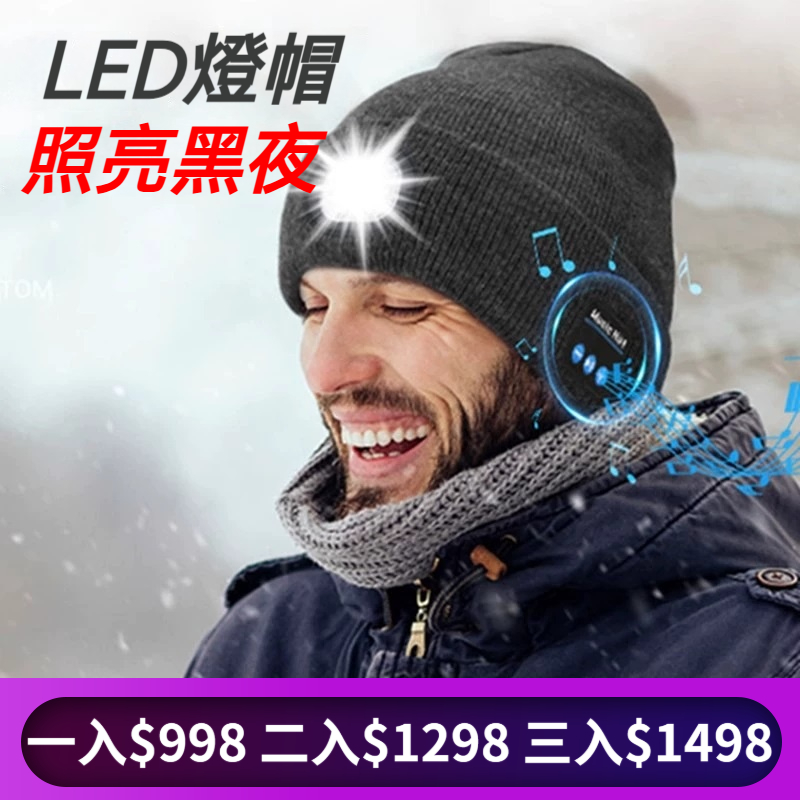 LED照明藍牙帽